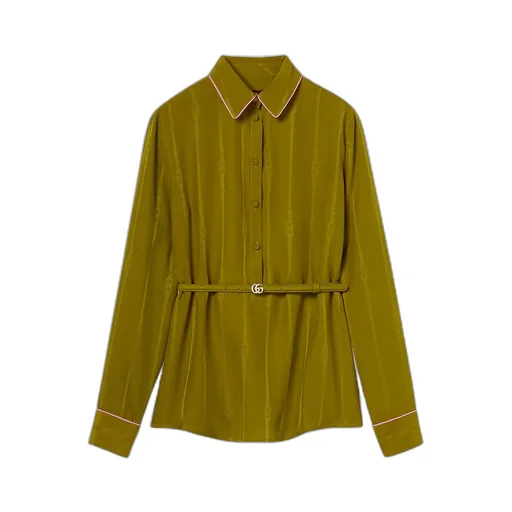 Chain And Belt Silk Jacquard Shirt