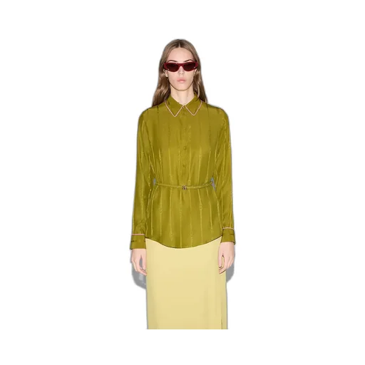 Chain And Belt Silk Jacquard Shirt