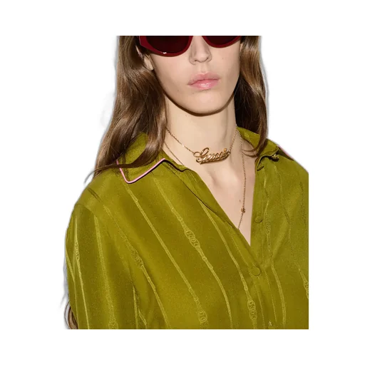 Chain And Belt Silk Jacquard Shirt