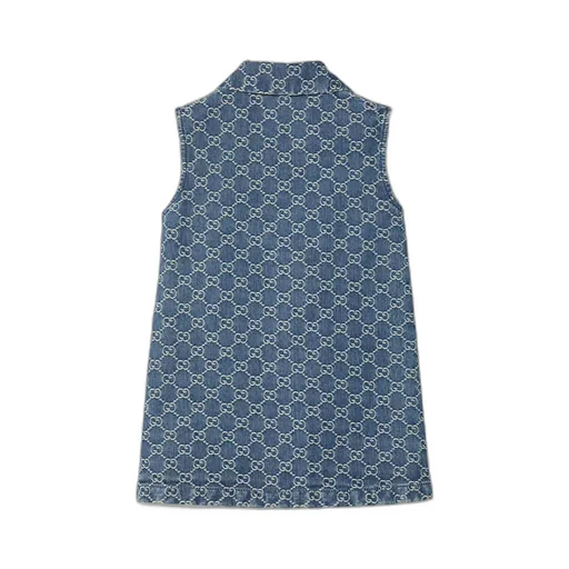 Children's Gg Denim Jacquard Dress