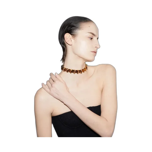 Choker Necklace With Geometric Studs