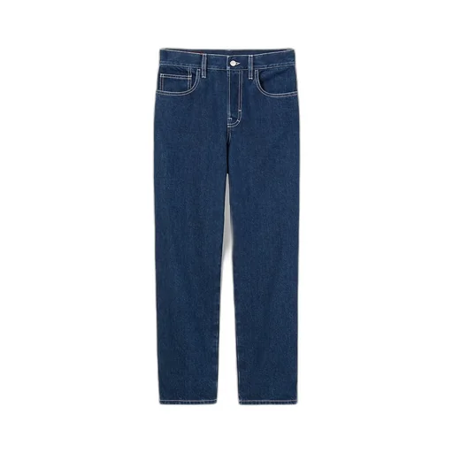 Slim Cropped Fit Lasered Denim Pants