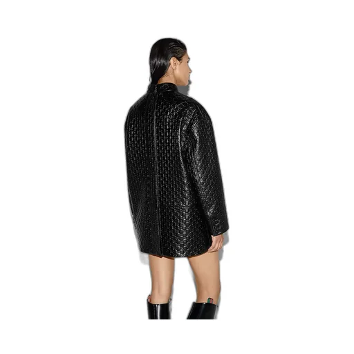 Gg Embossed Leather Jacket