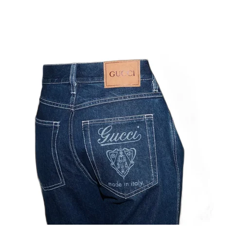 Slim Cropped Fit Lasered Denim Pants