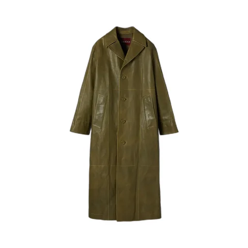 Leather With Bleached Effect Coat