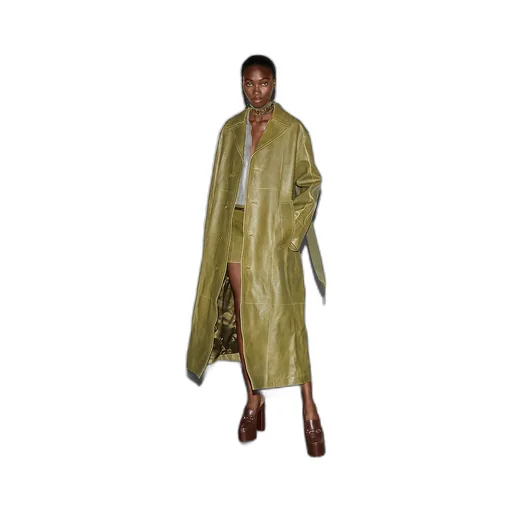 Leather With Bleached Effect Coat