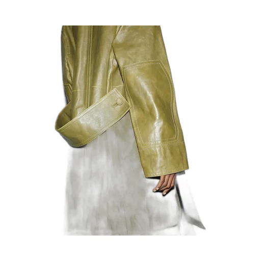 Leather With Bleached Effect Coat