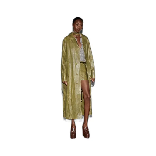 Leather With Bleached Effect Coat