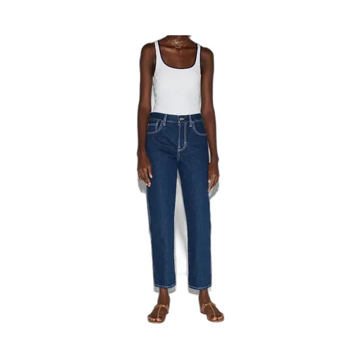 Slim Cropped Fit Lasered Denim Pants