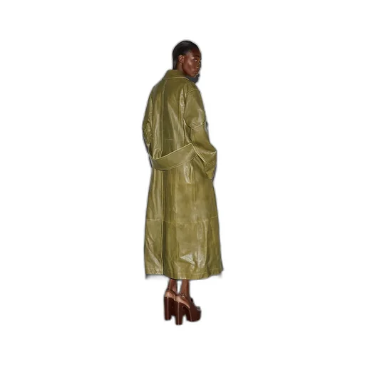 Leather With Bleached Effect Coat