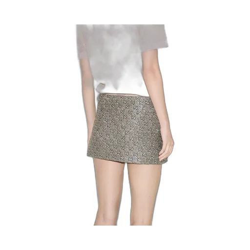 Embroidered Gg Wool Tweed Mini Skirt
