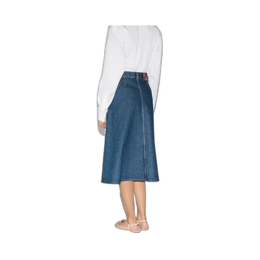 Mid-Length Denim Skirt