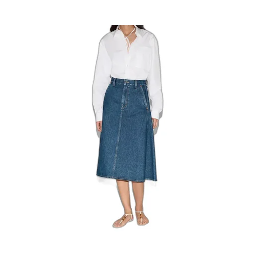 Mid-Length Denim Skirt
