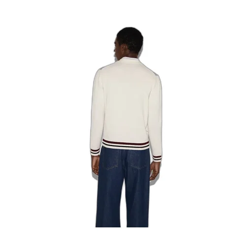 Wool Argyle Intarsia Knit Cardigan