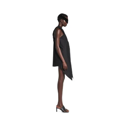 Twisted Sleeveless Shirt Dress