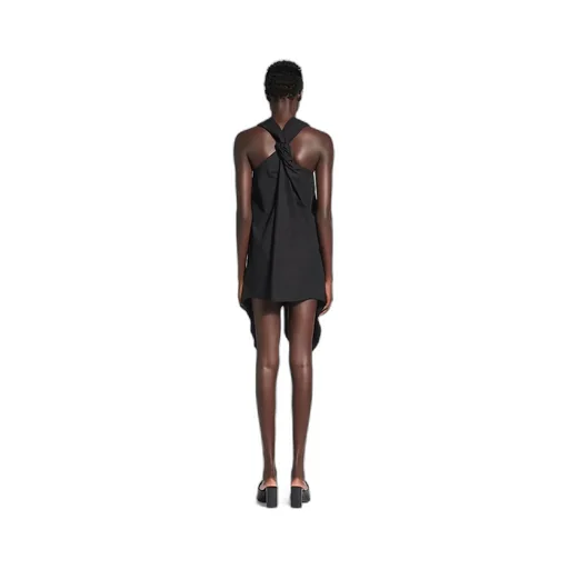 Twisted Sleeveless Shirt Dress