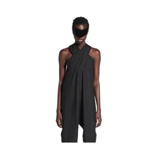 Twisted Sleeveless Shirt Dress