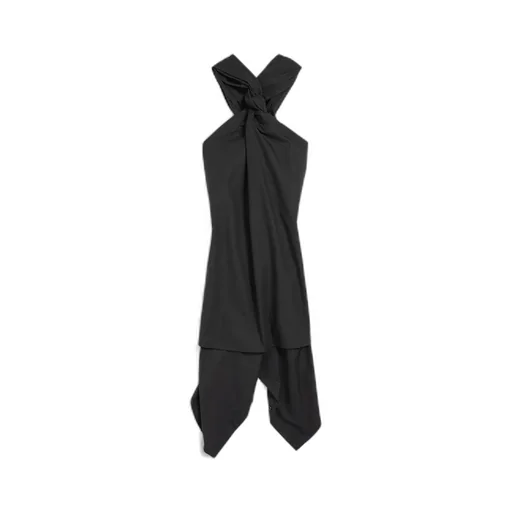 Twisted Sleeveless Shirt Dress