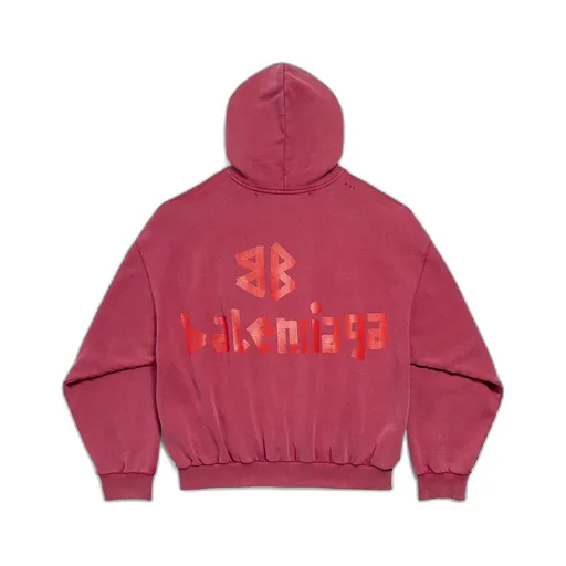 Tape Type Ripped Pocket Hoodie
