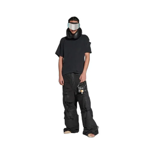 Distressed Large Cargo Pants