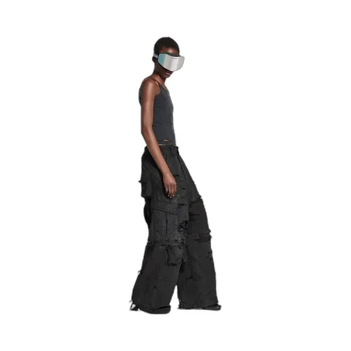 Distressed Large Cargo Pants