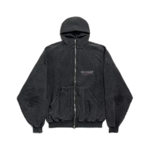 Political Campaign Inside-Out Zip-Up Hoodie Large Fit