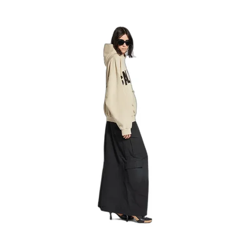 Tape Type Ripped Pocket Hoodie