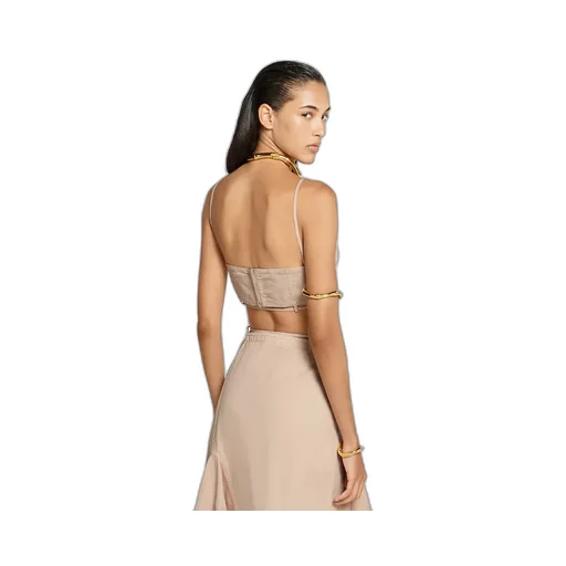 Cotton Twill Top With Tie Front