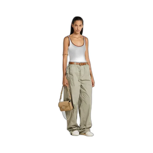 Cotton Twill Pants With Tie Sides