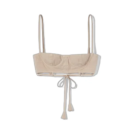 Cotton Twill Top With Tie Front