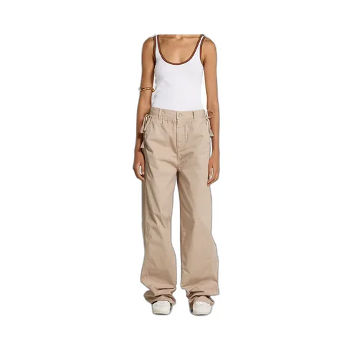 Cotton Twill Pants With Tie Sides