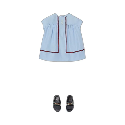 Baby Gg Cotton Dress With Web