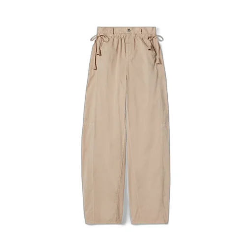 Cotton Twill Pants With Tie Sides