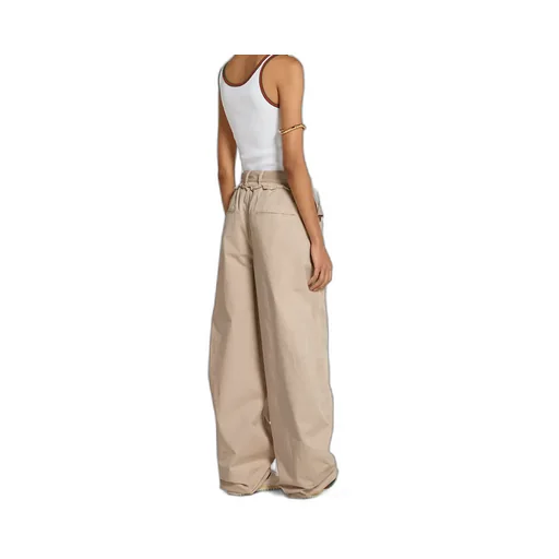Cotton Twill Pants With Tie Sides