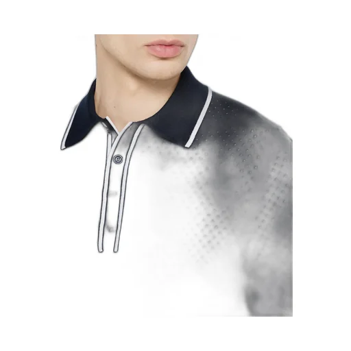 Fine Wool Knit Polo Shirt With Intarsia