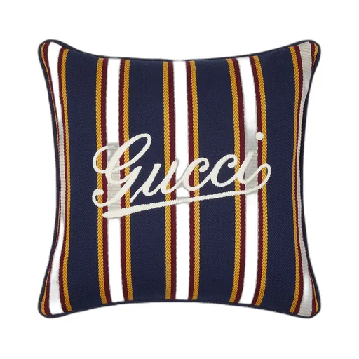 Small Striped Cotton Jacquard Cushion