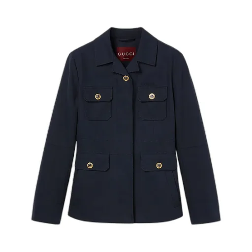 Cotton Canvas Jacket With Embroidery