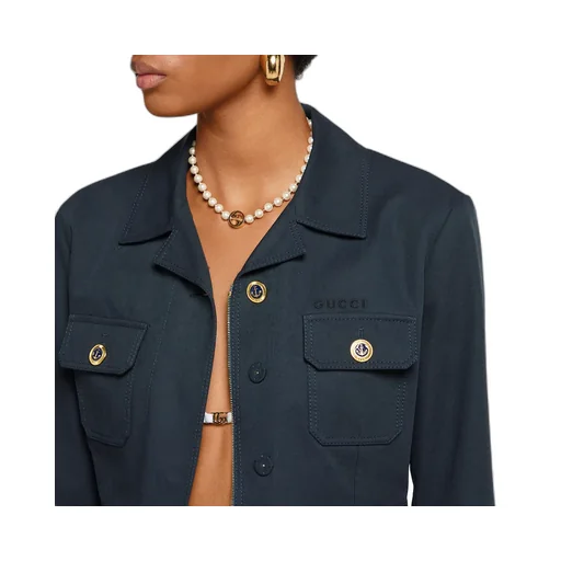 Cotton Canvas Jacket With Embroidery