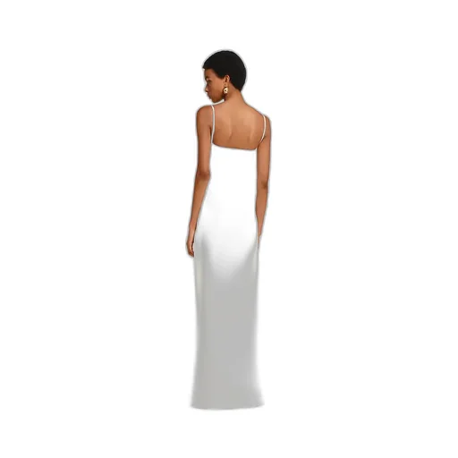 Long Silk Dress With Crystal Horsebit