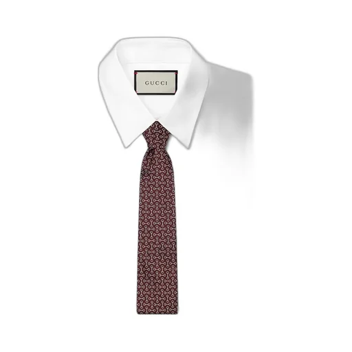 Horsebit Silk Jacquard Tie