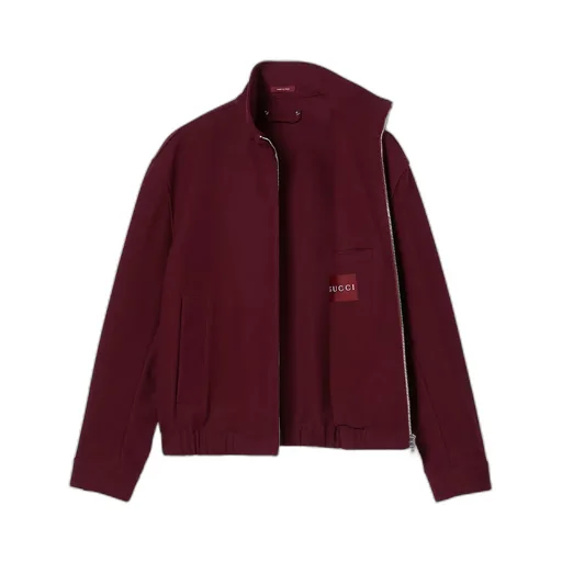 Cotton Gabardine Jacket With Logo