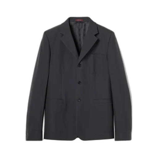 Single-Breasted Wool Twill Jacket