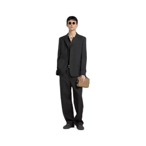 Single-Breasted Wool Twill Jacket