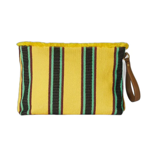 Large Embroidered Canvas Pouch
