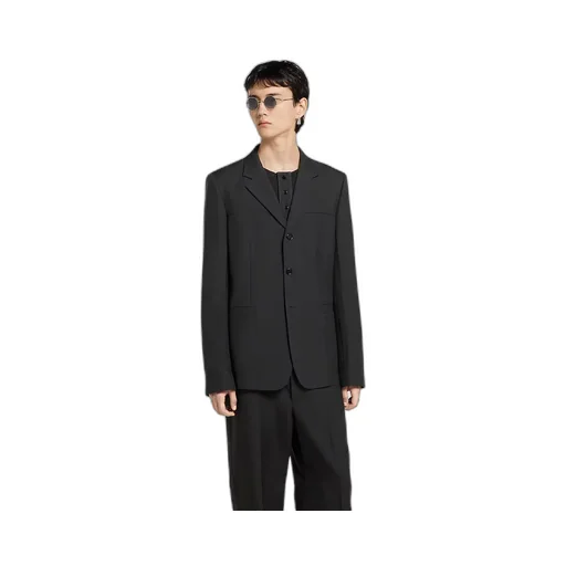 Single-Breasted Wool Twill Jacket