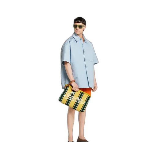 Large Embroidered Canvas Pouch