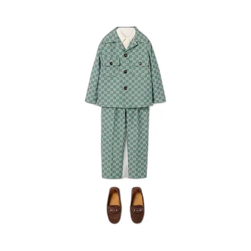 Children's Gg Cotton Houndstooth Jacket
