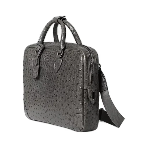 Ostrich Briefcase With Double G