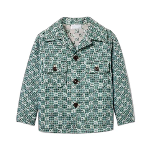 Children's Gg Cotton Houndstooth Jacket