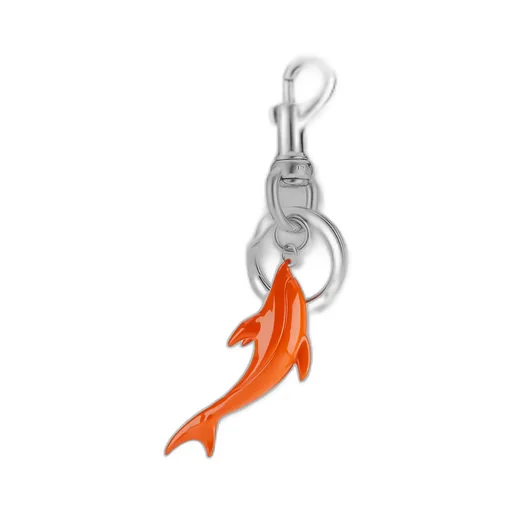 Engraved Dolphin Keychain Charm